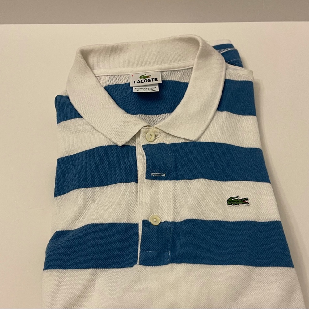 Lacoste Size 9 striped polo. 4 XL